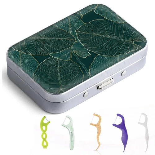 Vista 29 de Caja portátil de hilo dental Gerkia, fácil de almacenar palillos de hilo dental de varios tamaños, dispensador portátil de hilo dental es perfecto