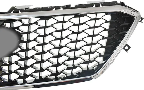 Vista 6 de munirater Rejilla superior delantera Cromo Honeycomb W/O Radar Hole Reemplazo para Sonata 2015-2017