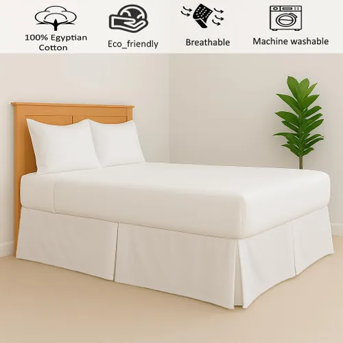 Vista 3 de eBeddy Linens 1 falda de cama de algodón egipcio de 800 hilos, tamaño individual de 39 x 75 a 14 pulgadas, fácil de lavar, resistente a las arrugas
