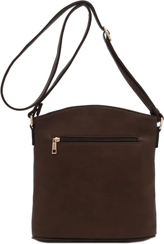 Vista 88 de Bolso cruzado grande con triple bolsillo con cremallera.