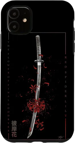 Vista 8 de Higanbana o Spider Lily con anime Samurai Sword - Carcasa estética para iPhone 17