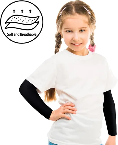Vista 7 de Zhanmai 8 Pairs Kid Arm Sleeve Youth Breathable Elastic Compression Arm Sleeves for Basketball Football Volleyball Boy Girl