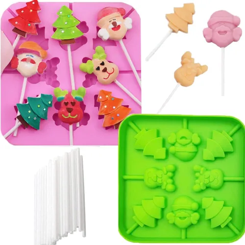 Vista 8 de Paquete de 2 moldes de silicona para piruletas de Pascua, 8 moldes de silicona para piruletas de conejito de cavidad, molde de caramelo duro
