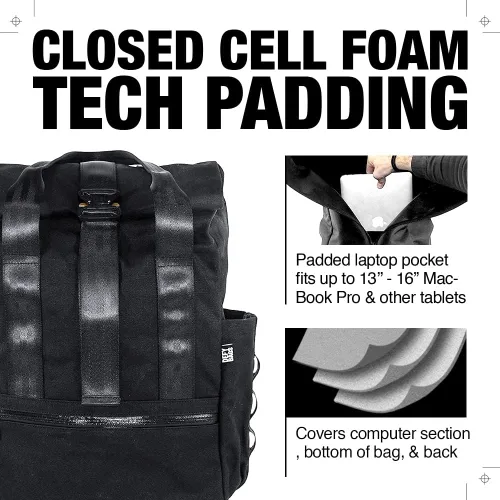 Vista 5 de Mochila para padres, Negro, talla única, Portátil