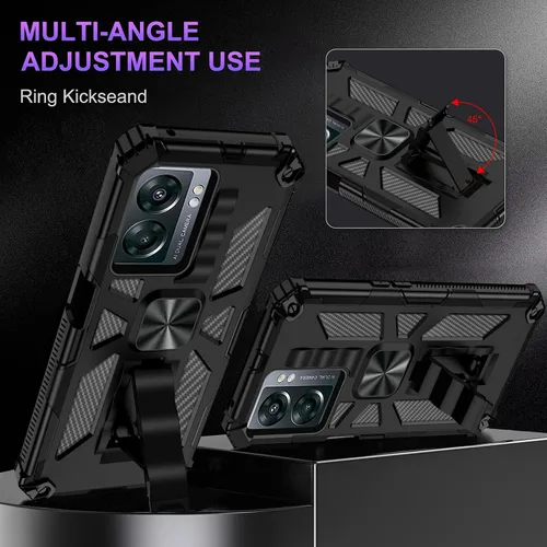 Vista 5 de Funda compatible con OnePlus Nord N300 5G con protector de pantalla de vidrio templado, protección de cuerpo completo [grado militar] funda