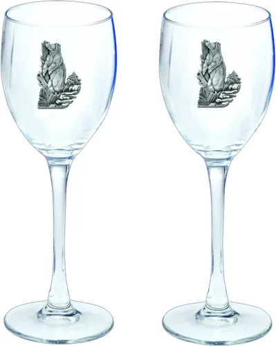 Vista 21 de Heritage Pewter Copas de vidrio de Arkansas, juego de 2, copas de vino de copa de 12 onzas, vidrio de peltre elaborado por expertos