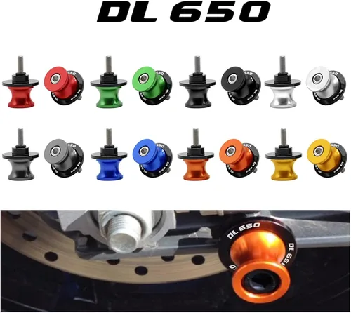 Vista 2 de Tornillos de soporte de brazo oscilante trasero con motor para Suzuki DL650 V-Strom 2004-2013 2012 2011 DL 650 V Strom M8 deslizadores de marco Negro