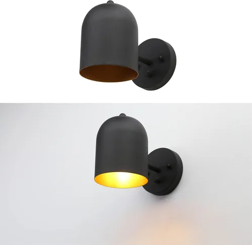 Vista 8 de Pathson Juego de 2 Apliques de Pared con Cableado Directo con Interruptor Regulador, Lámpara de Pared Negra Mate con Ángulo de Luz Ajustable