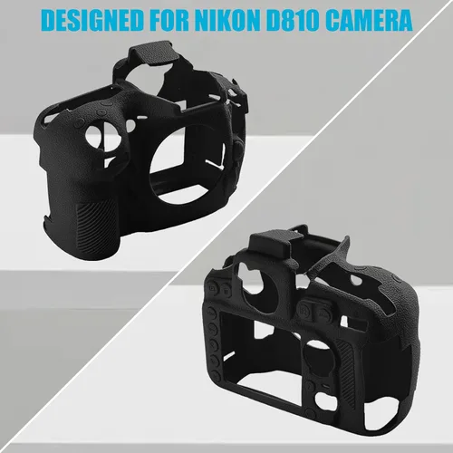Vista 7 de Easy Hood Cubierta de la caja de la cámara para cámara digital Nikon D810 D810A (negro) Funda protectora de silicona suave, ligera, delgada