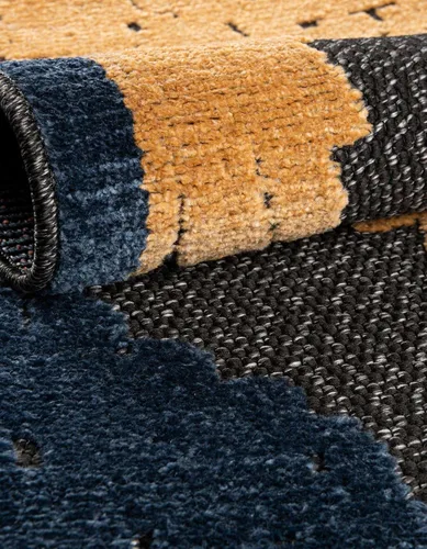 Vista 5 de Unique Loom Belize Outdoor Collection - Alfombra rectangular de 2 x 3 pies 1 pulgada, color negro y rojo óxido