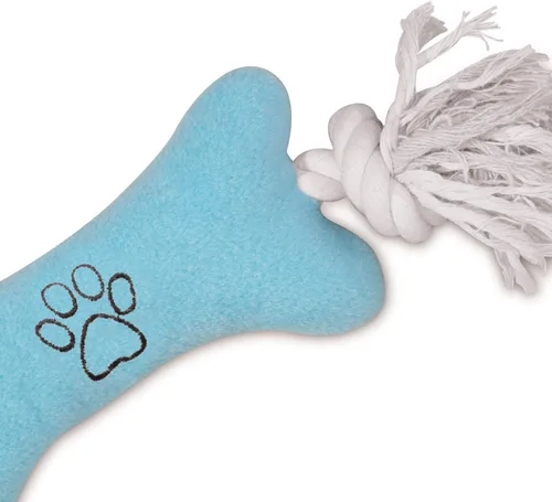 Vista 2 de Zanies Juguetes para perros Tiny Tugger, azul, 7 pulgadas