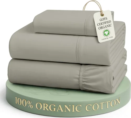 Vista 34 de LANE LINEN - Juego de 2 sábanas de fibras largas 100 % algodón orgánico, percal de fibras largas, ultrasuave y transpirable, para colchones de hasta