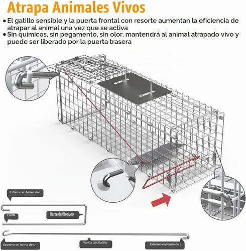 Vista 4 de Trampa de animales vivos plegable jaula humana trampa atrapa