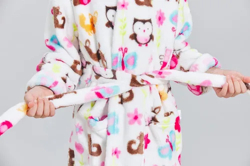 Vista 7 de ECHERY Pijama con capucha para niños y niñas, suave forro polar, unisex, bata de baño