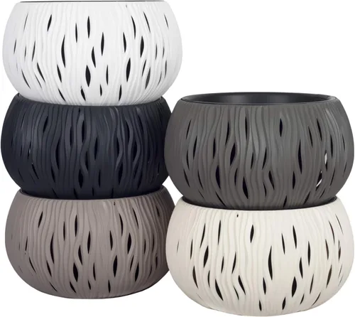 Vista 4 de Prosperplast Cuenco de plástico Sandy con tanque en color antracita, 21,8 (L) x 37 (W) x 37 (D) cms