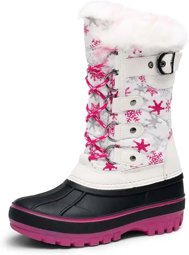 Vista 12 de DREAM PAIRS - Botas de nieve para el invierno, impermeables y con aislamiento para niños Negro