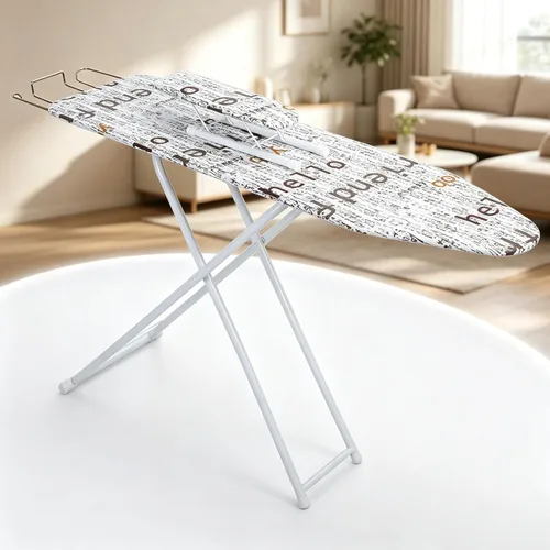 Vista 11 de Tabla de planchar de tamaño completo, plegable extendida para el hogar con cubierta resistente al calor, 42 pulgadas, pies antideslizantes, altura