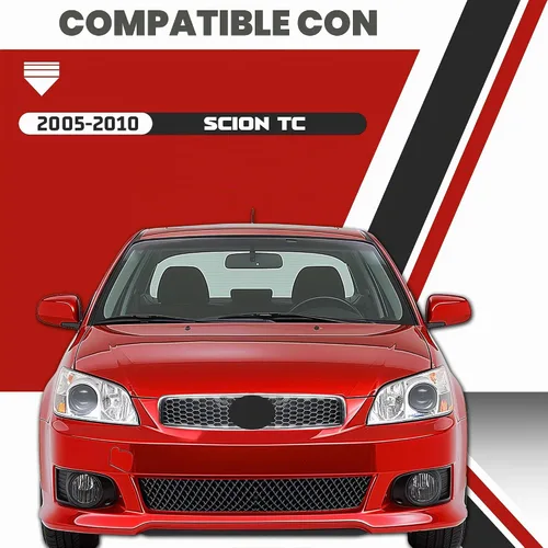 Vista 2 de HECASA Parrilla delantera superior e inferior compatible con Scion tC 2005-2010 Cubierta de parachoques de malla para capó de rejilla, color negro