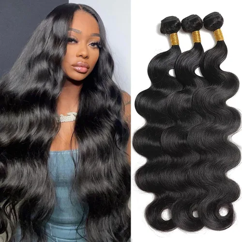 Vista 12 de Paquetes de cabello humano ondulado de 12, 14, 16 pulgadas 3 paquetes negro natural