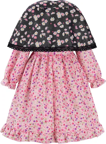 Vista 2 de ReliBeauty Disfraz de anciana para niños abuela disfraz de abuela para niñas 100 días