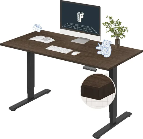 Vista 10 de FlexiSpot E6 Bamboo - Escritorio eléctrico de pie de 3 etapas con motor dual de 48 x 24 pulgadas, soporta 220 libras, altura ajustable con ajustes