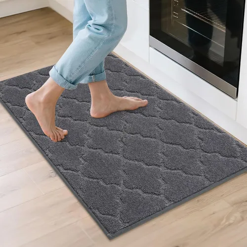 Vista 68 de COSY HOMEER Alfombras suaves de cocina [2 piezas] para el frente del fregadero súper absorbentes, tapetes y tapetes de cocina de 20 x 30 pulgadas/20
