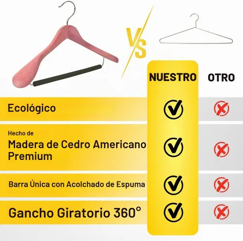 Vista 4 de DEILSY™ - Perchas de cedro para hombre, paquete de 5 perchas anchas