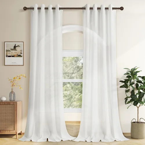 Vista 74 de Cortinas de lino negro para dormitorio y sala de estar de 84 pulgadas de largo, juego de 2 paneles, para habitación de niños, filtro de luz