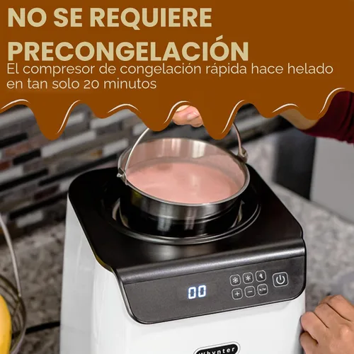 Vista 5 de Whynter Máquina automática para hacer helados de 1.28 cuartos de galón vertical con compresor integrado, pantalla digital LCD y temporizador, sin