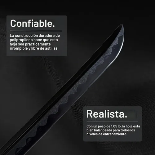 Vista 3 de E-BOGU Espada negra Katana de práctica de polipropileno (Hamon L-39)