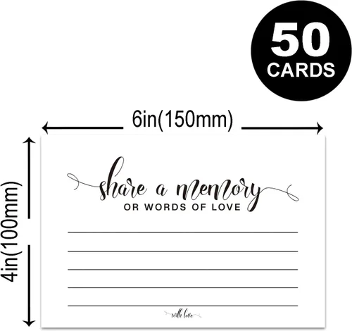Vista 4 de Comparte un recuerdo o tarjetas de palabras de amor, decoraciones de celebración de la vida, libro de visitas funerarias, libro de invitados