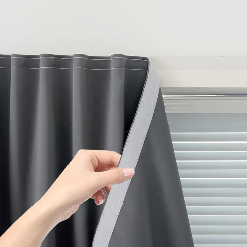 Vista 15 de Cortinas opacas con cinta autoadhesiva, sin barra, sin taladro, cubierta de ventana fácil de instalar para dormitorio, cocina, dormitorio, 34