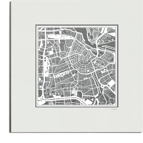 Vista 10 de O3 Design Studio Mapa de corte de papel de París, color negro mate, 20 x 20 pulgadas, arte en papel