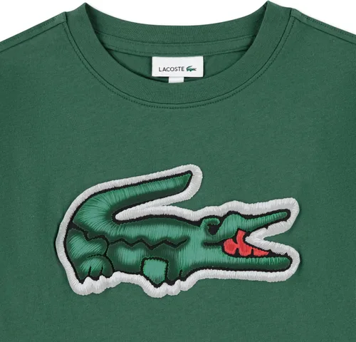 Vista 4 de Lacoste Camiseta unisex con estampado de cocodrilo bordado para adultos Verde