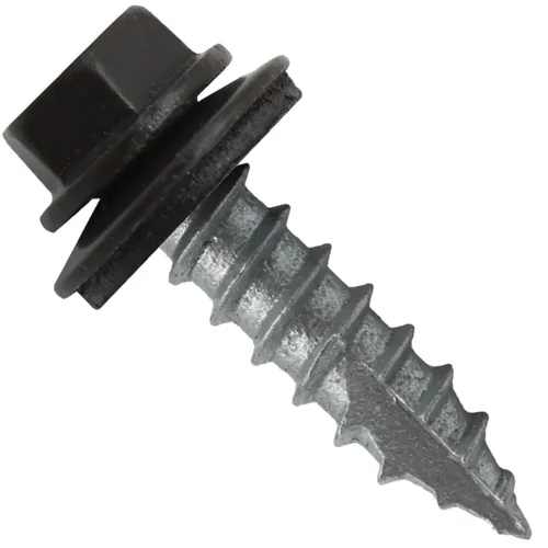 Vista 95 de TORNILLOS PARA TECHOS DE METAL #14: (250) Tornillos x 1" ABC GRIS Tornillo para techo de chapa metálica con cabeza hexagonal y arandela.