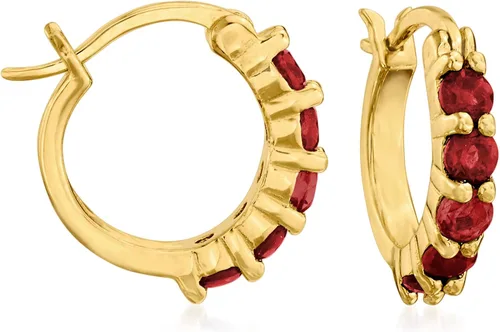 Vista 3 de Ross-Simons Three Pair Gemstone Huggie Hoop Earrings