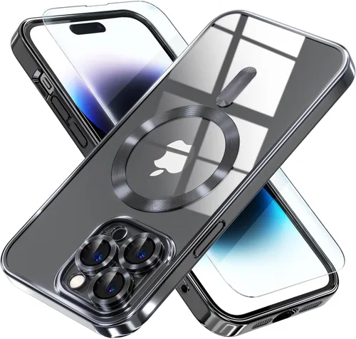 Vista 61 de Misea Funda magnética para iPhone 14 compatible con MagSafe [nunca amarillenta] [protección contra caídas de grado militar] protector completo