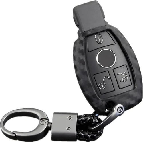 Vista 14 de Funda de silicona suave para Mercedes-Benz A B C E S G M V Class CLA CLS GLA GLC GLE GLK GLS SL SLK SLC Viano para Metris Negro - Llavero redondo