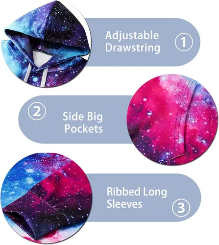 Vista 5 de Goodstoworld Unisex 3D Novelty Hoodies Pullover Sweatshirt Graphic Print With Pockets S-3XL