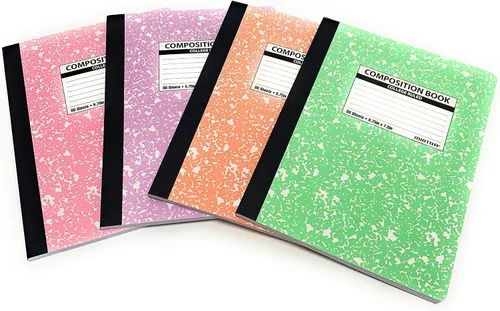 Vista 3 de Mintra Office Libros de composición – Tapa flexible resistente (1 paquete, mármol negro Comp – rayado universitario)