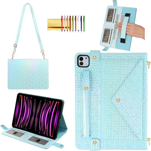 Vista 7 de Funda tipo bolso para iPad mini de 5ª/4ª/3ª/2ª/1ª generación de 7.9 pulgadas, Techcircle funda ligera tipo folio con soporte bandolera con billetera