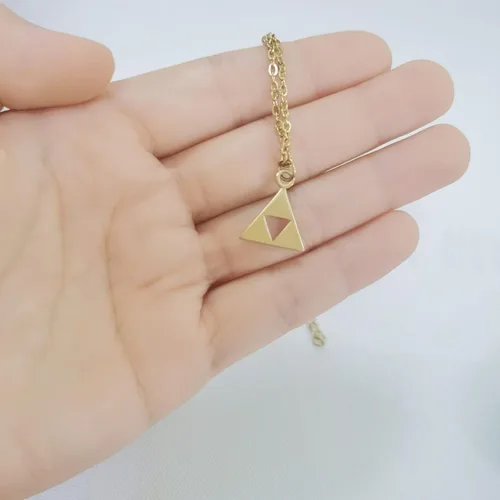 Vista 2 de SENFAI The Legend of Zelda Pendant Stainless Steel Necklaces Triangle Earrings