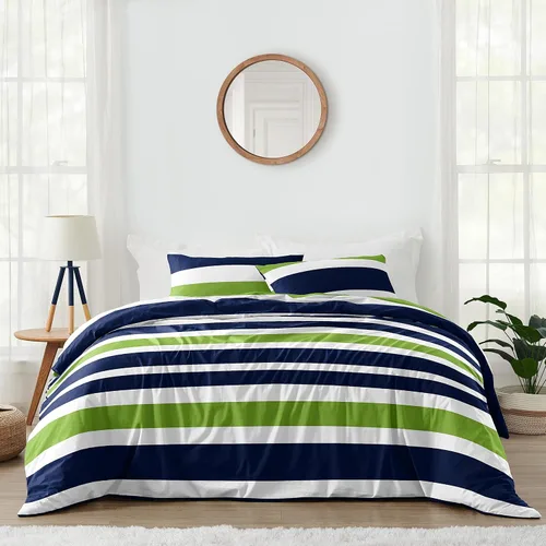 Vista 11 de Sweet Jojo Designs Gris, naranja y blanco para niños, adolescentes de 3 piezas Full/Queen Boys Stripe Set Collection Rayas grises y naranjas