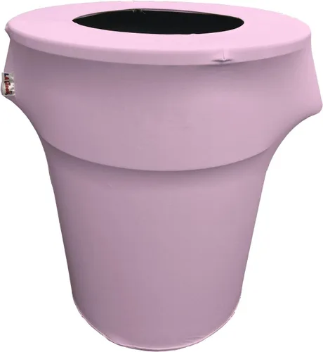Vista 29 de LA Linen Funda elástica de elastano ajustable para cubo de basura Slim Jim de 23 galones, cubierta de contenedor de residuos, decoración de patio