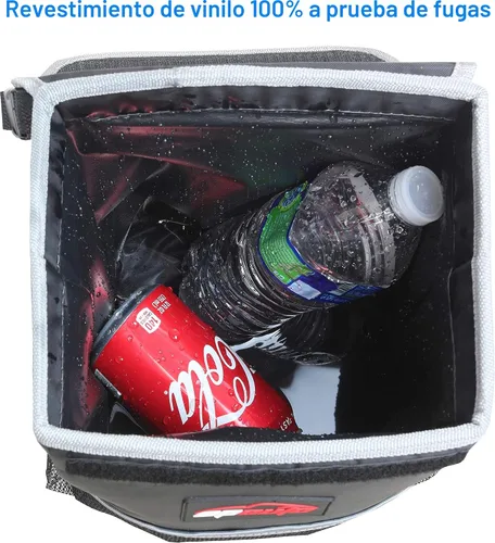 Vista 6 de EPAuto Bote de basura impermeable para automóvil con tapa y bolsillos, 2.5 Negro
