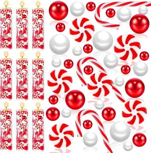 Vista 12 de 100 piezas de relleno de jarrón de Navidad, rellenos de jarrón flotante de nieve azul y blanca para centros de mesa y decoración 100 azul y blanco