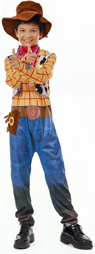 Vista 3 de Varuotu Woody Cowboy - Juego de accesorios de disfraz clásico de vaquero para niños, fiesta de Halloween para niñas y niños pequeños