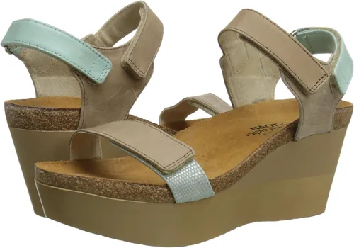 Vista 7 de Naot Sandalia Miracle Wedge para mujer, Gris Lagarto Multi piel