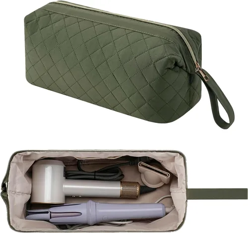 Vista 10 de Bolsa de viaje grande acolchada para herramientas para el cabello, estilo Shark Flex para secadora de pelo Dyson Airwrap, planchas planas, alisador