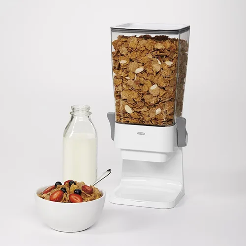 Vista 7 de OXO Good Grips Dispensador de cereales para encimera, transparente/blanco (paquete de 2)